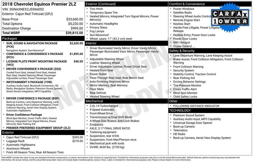 Used 2018 Cajun Red Tintcoat Chevrolet Premier image 2