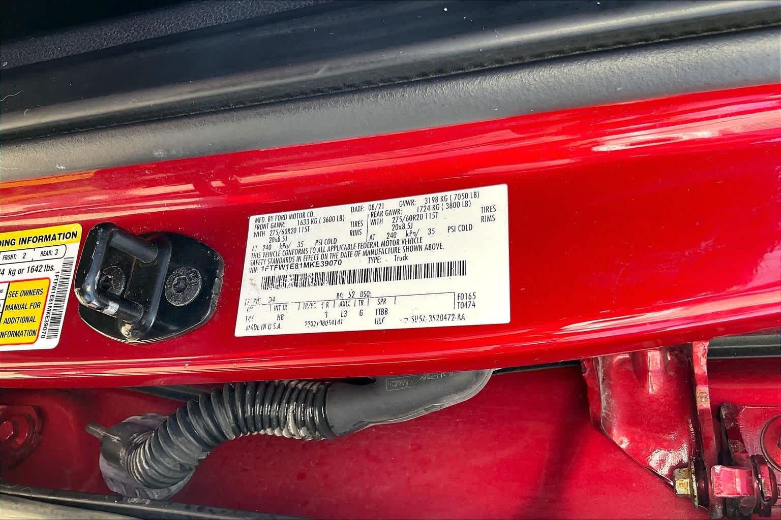 Used 2021 Rapid Red Metallic Tinted Clearcoat Ford LARIAT image 36
