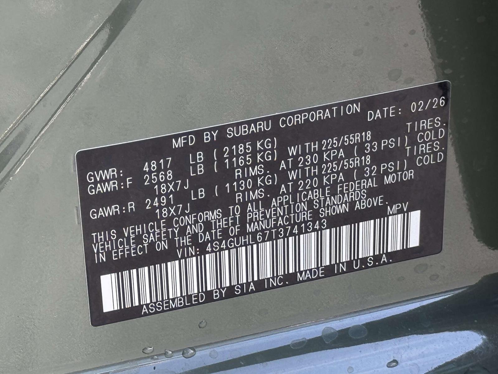 New 2026 ALPINE GREEN Subaru Limited image 18
