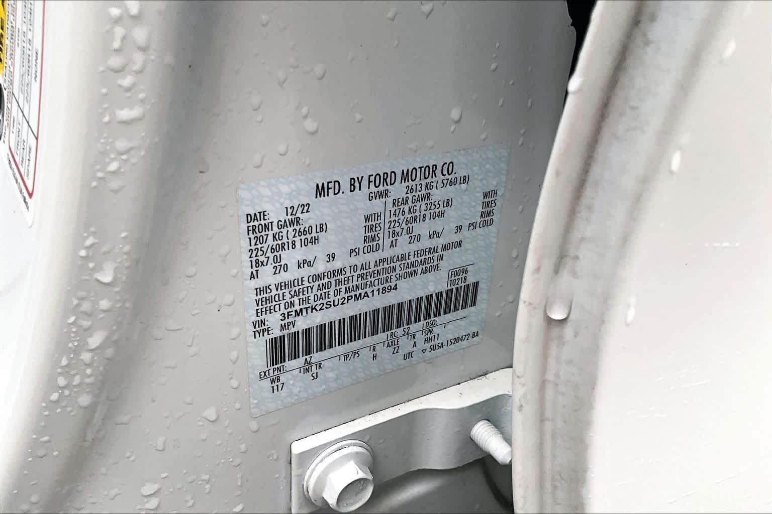 Used 2023 Star White Metallic Tri-Coat Ford California Route 1 image 33