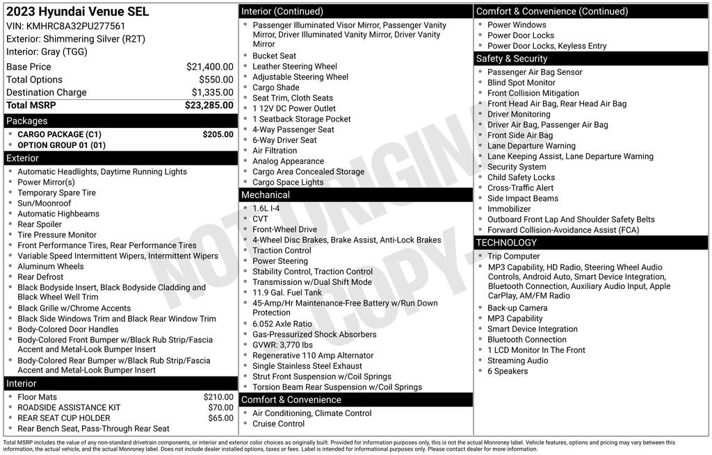 Used 2023 Silver Hyundai SEL image 2