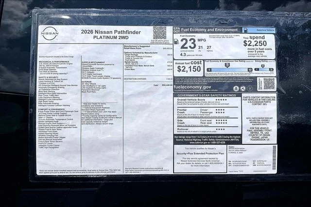 New 2026 Nissan Pathfinder Platinum 4D Sport Utility