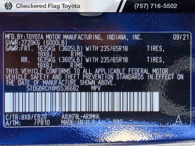 Used 2021 Blueprint Toyota XLE image 22