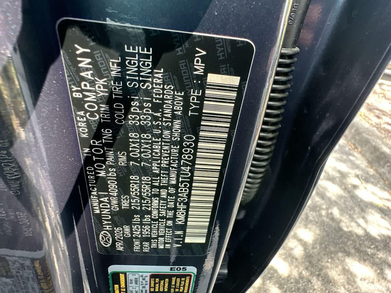 New 2026 Denim Blue Pearl Hyundai SEL Sport FWD image 58