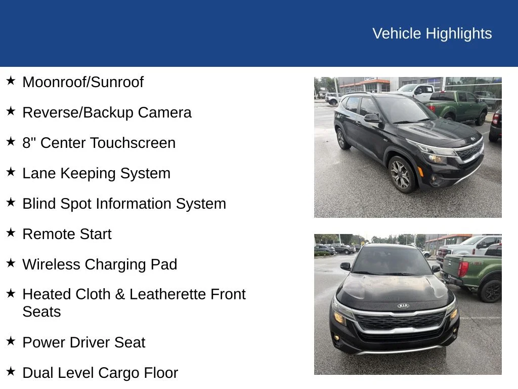 Used 2021 Black Kia EX image 6