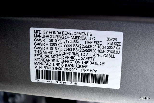 New 2026 Solar Silver Metallic Honda AWD Black Edition image 23