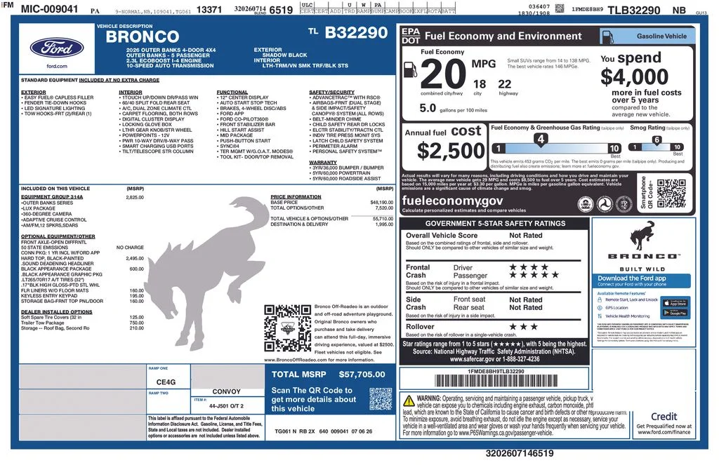 New 2026 Shadow Black Ford Outer Banks® image 6