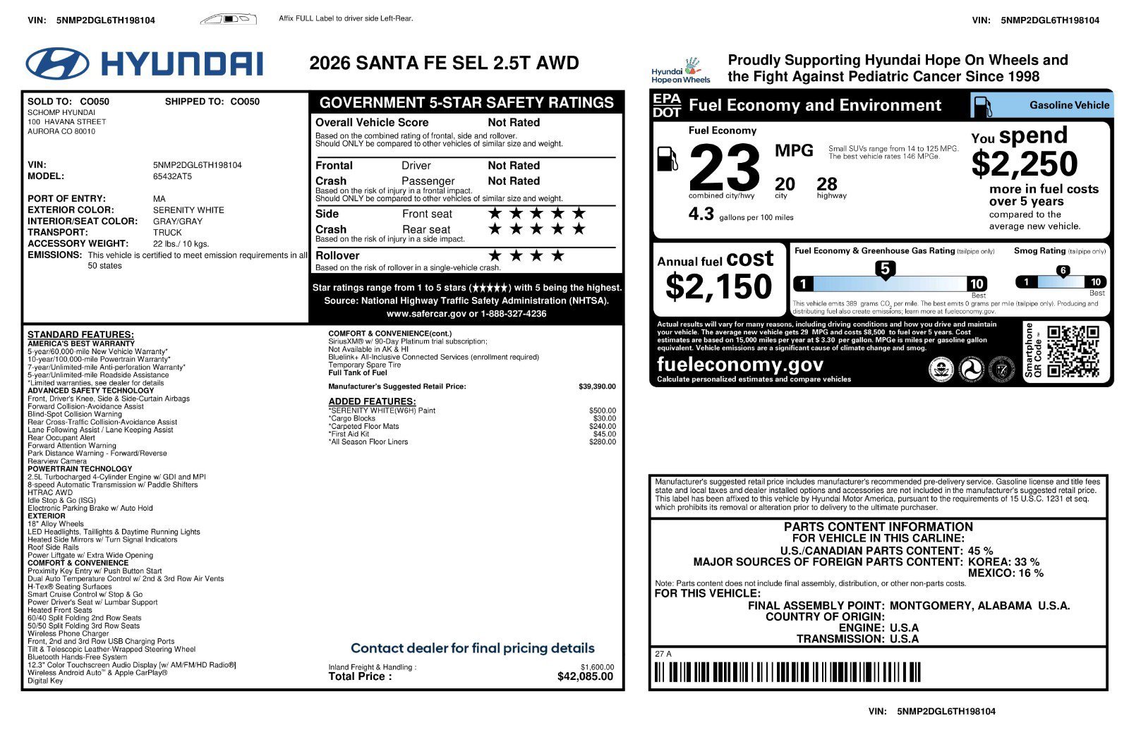 Certified Used 2026 Serenity White Hyundai SEL image 11