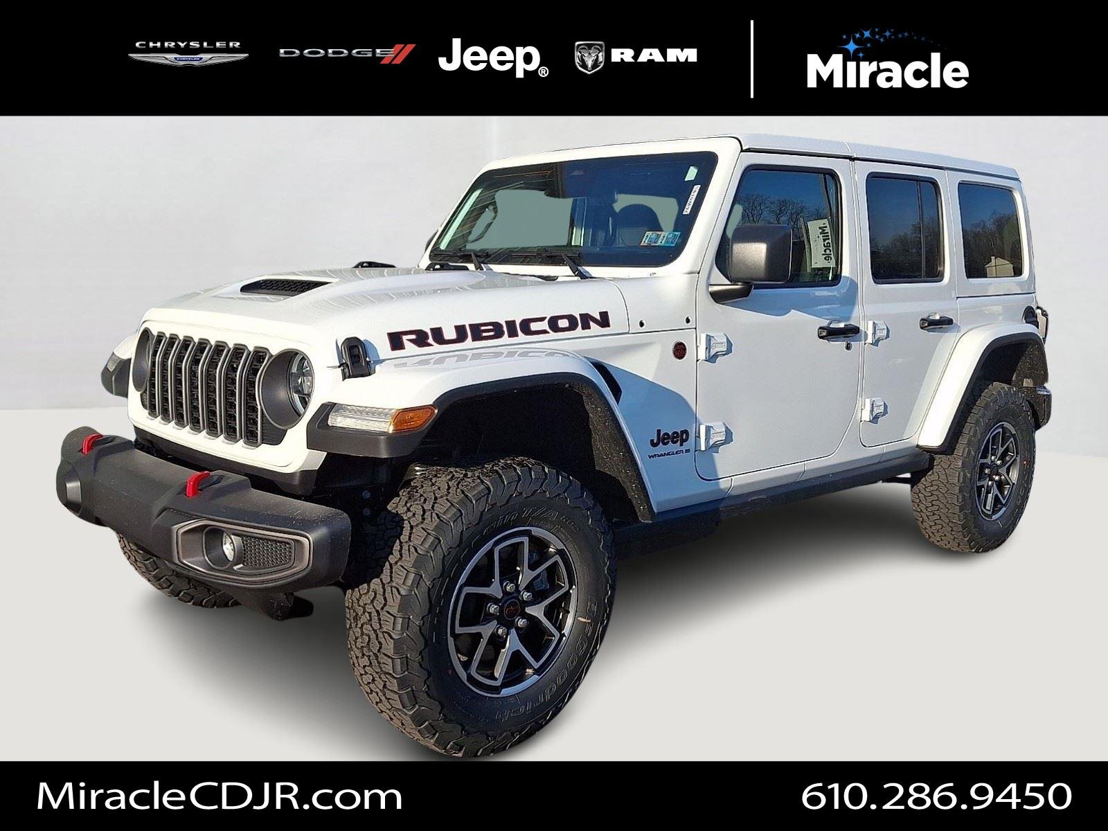 New 2026 Bright White Clear-Coat Exterior Paint Jeep Rubicon image 1