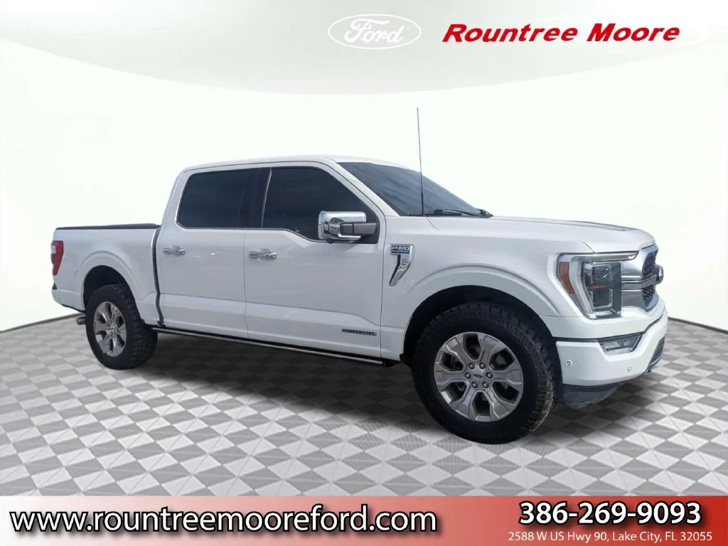 Certified Used 2022 White Metallic Ford Platinum image 1
