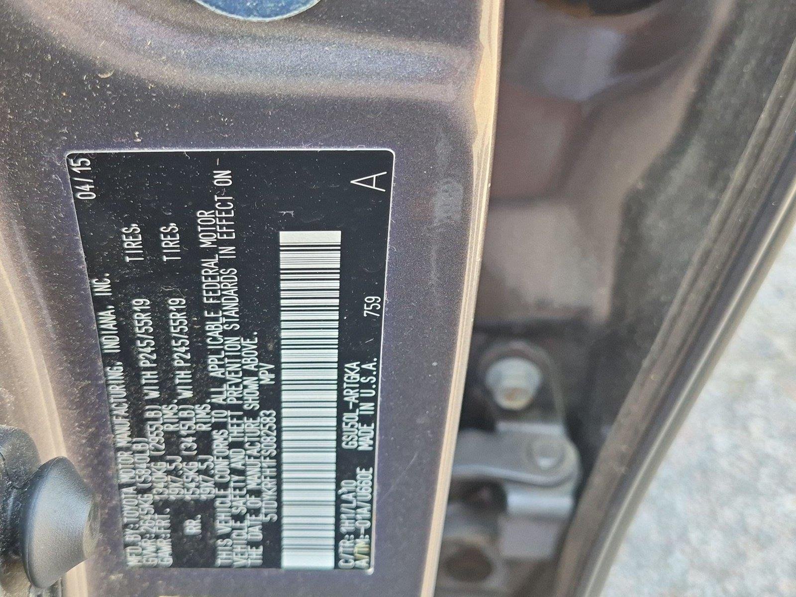 Used 2015 Predawn Gray Mica Toyota Limited image 9