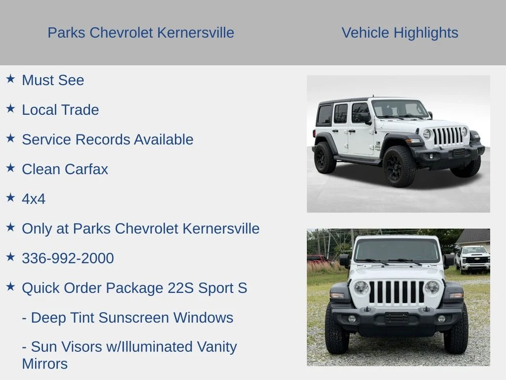 Used 2020 White Jeep Unlimited Sport S image 6