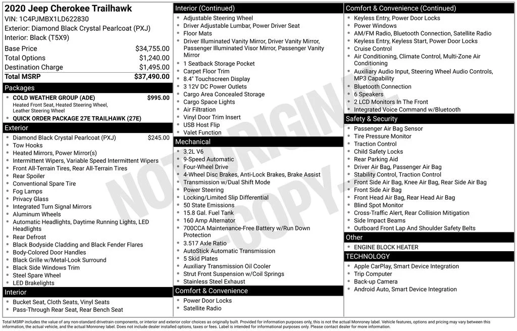 Used 2020 Black Jeep Trailhawk image 6