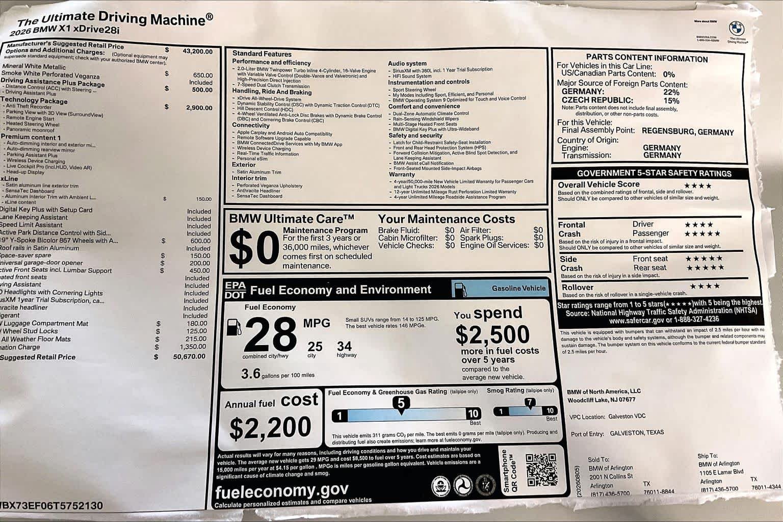 New 2026 Mineral White Metallic BMW xDrive28i image 19