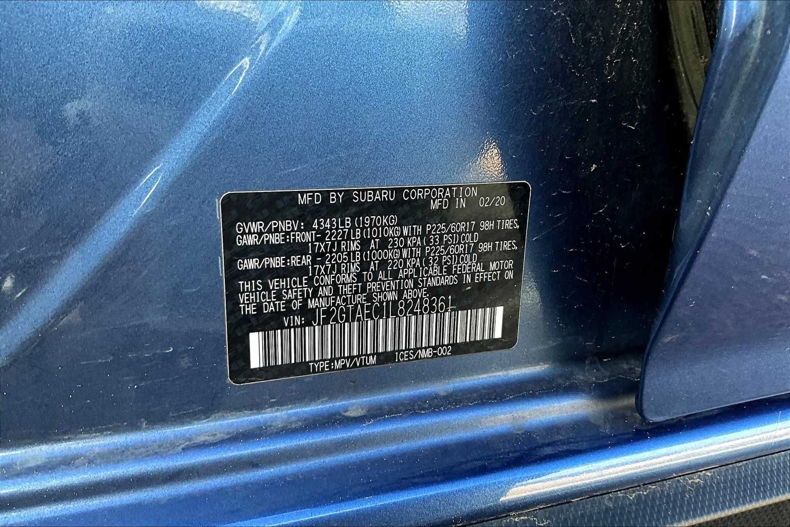 Used 2020 Quartz Blue Pearl Subaru Premium image 33