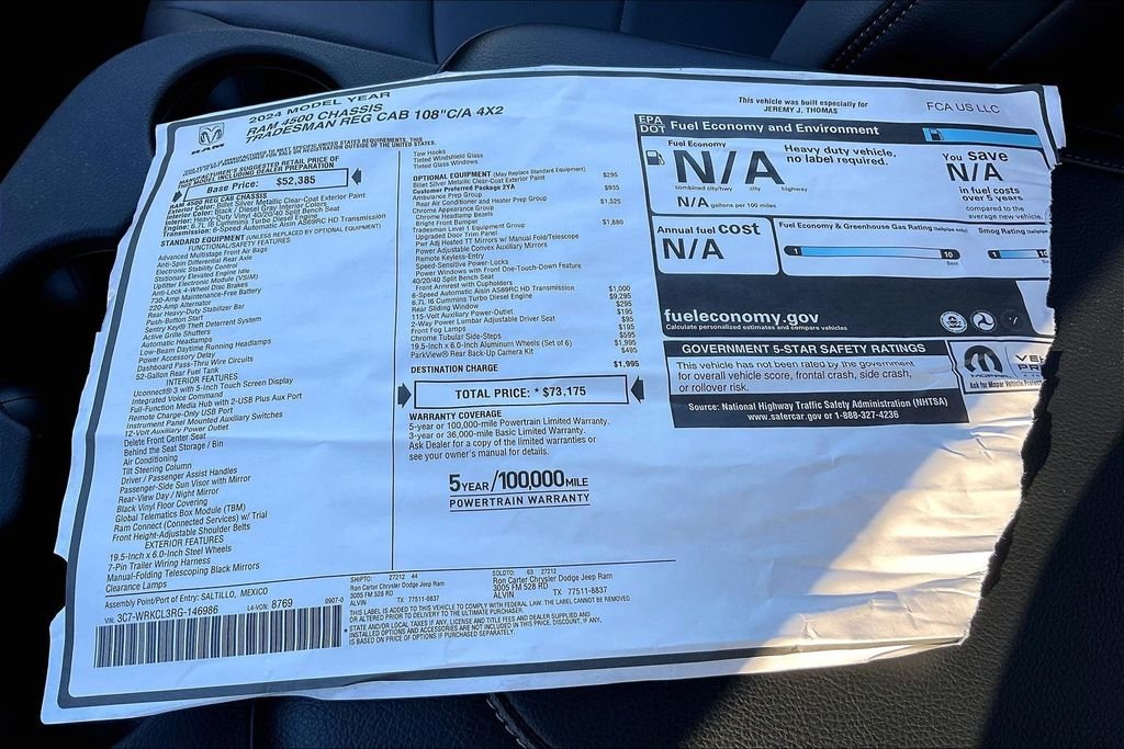 New 2024 Ram 4500HD Tradesman 2D Standard Cab