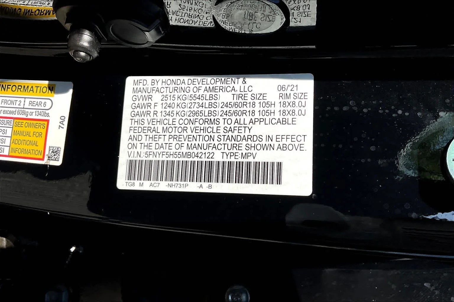 Used 2021 Crystal Black Pearl Honda EX-L image 35