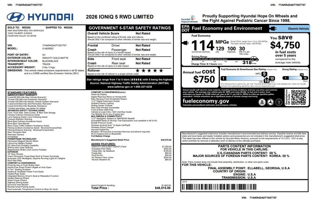 Used 2026 Gold Hyundai Limited image 3