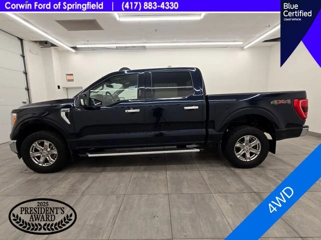Certified Used 2022 Antimatter Blue Metallic Ford XLT image 2