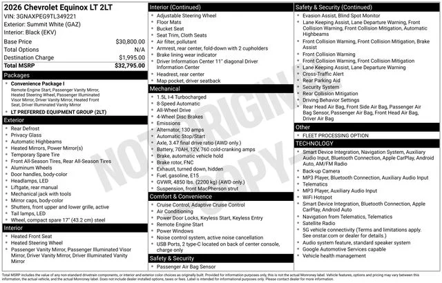 Used 2026 White Chevrolet LT image 7