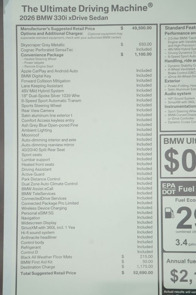 Used 2026 Skyscraper Gray Metallic BMW 330i xDrive image 8