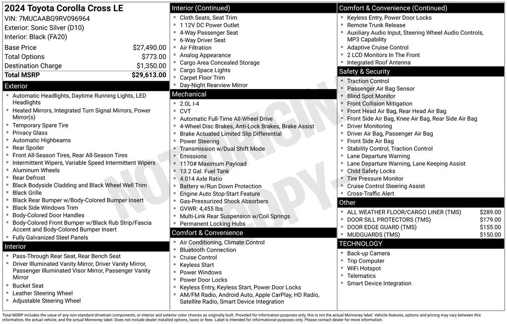 Used 2024 Silver Toyota LE image 6