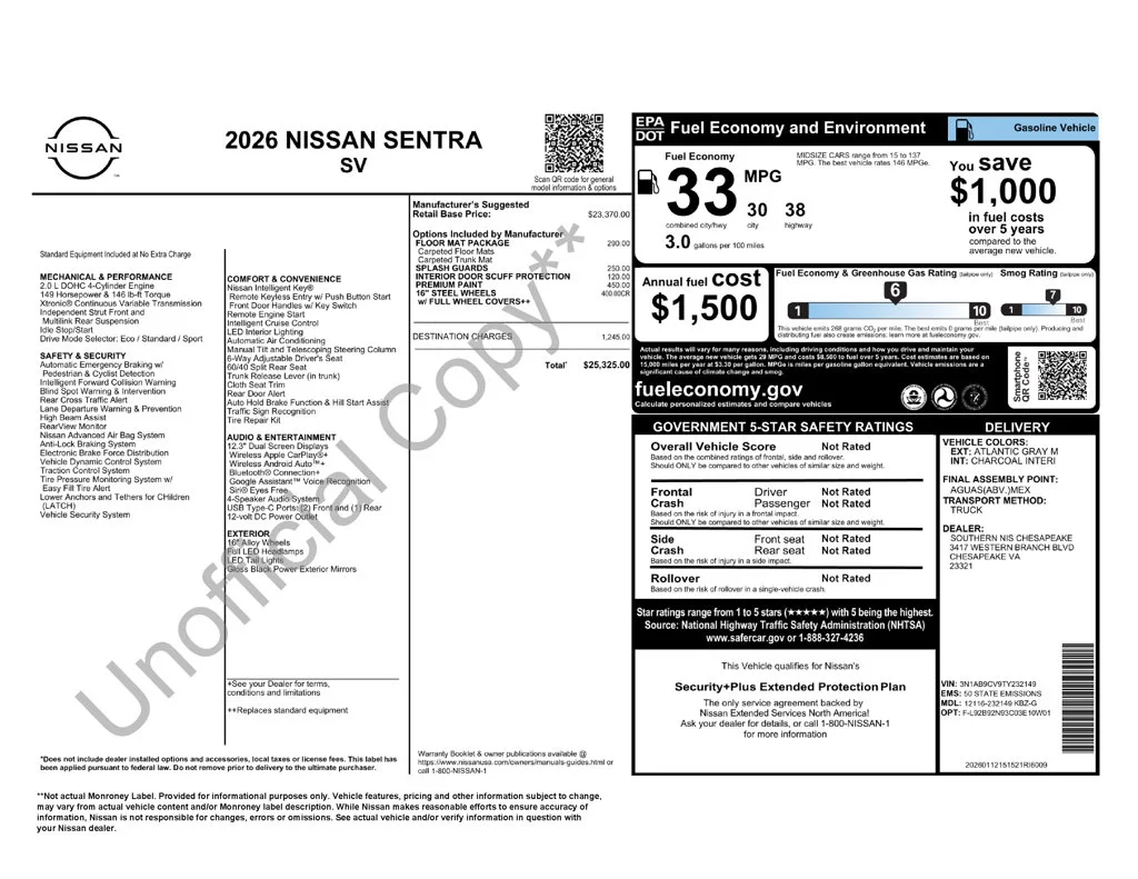 Used 2026 Gray Nissan SV image 2