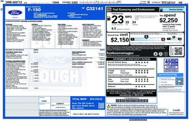 New 2026 Agate Black Metallic Ford Lariat image 3