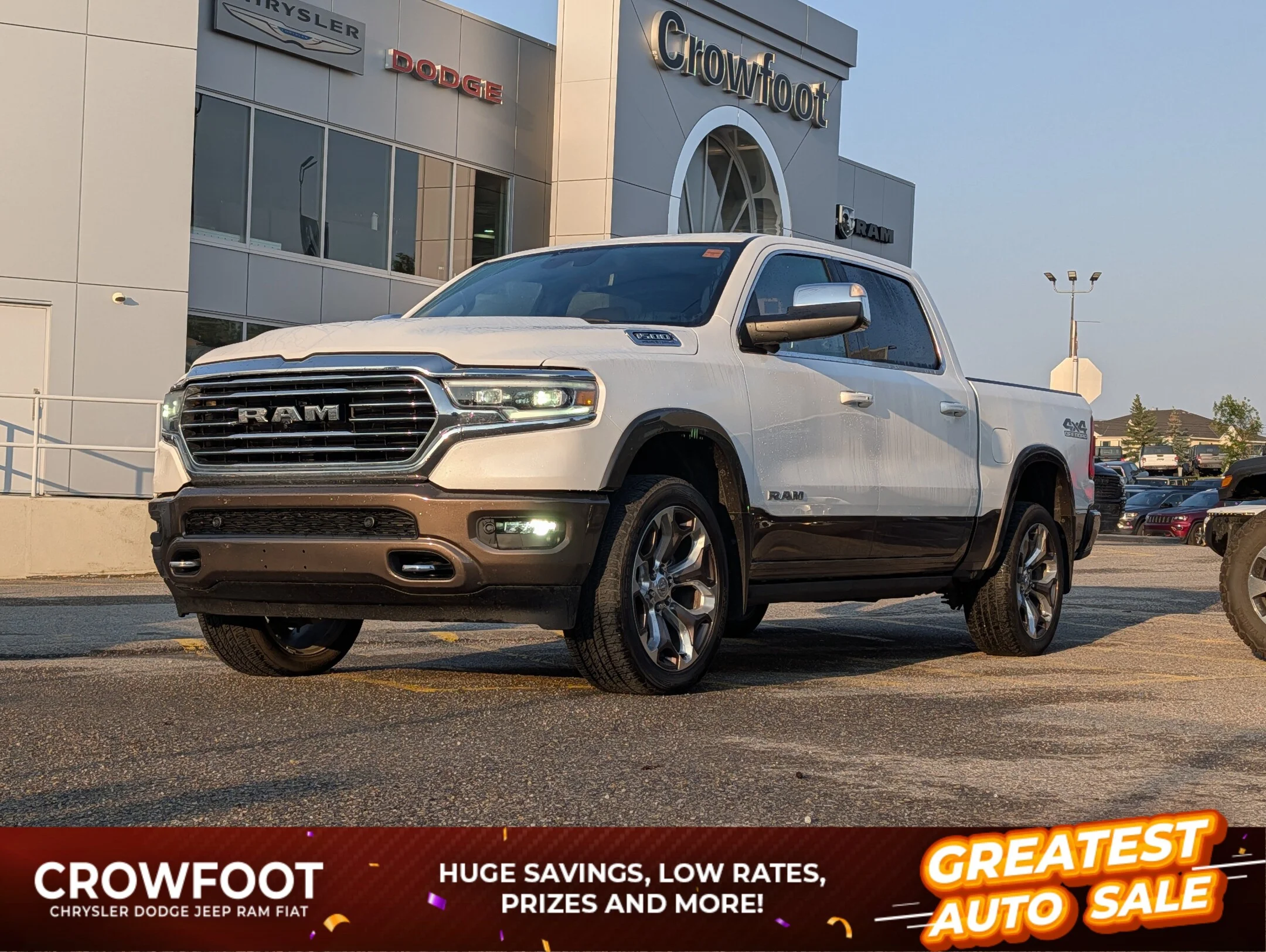 Used 2023 White RAM Limited Longhorn - - 4x4 - Trailer Tow Group - Panoramic Sunroof - 5.7L HEMI eTorque V8 & More! image 1