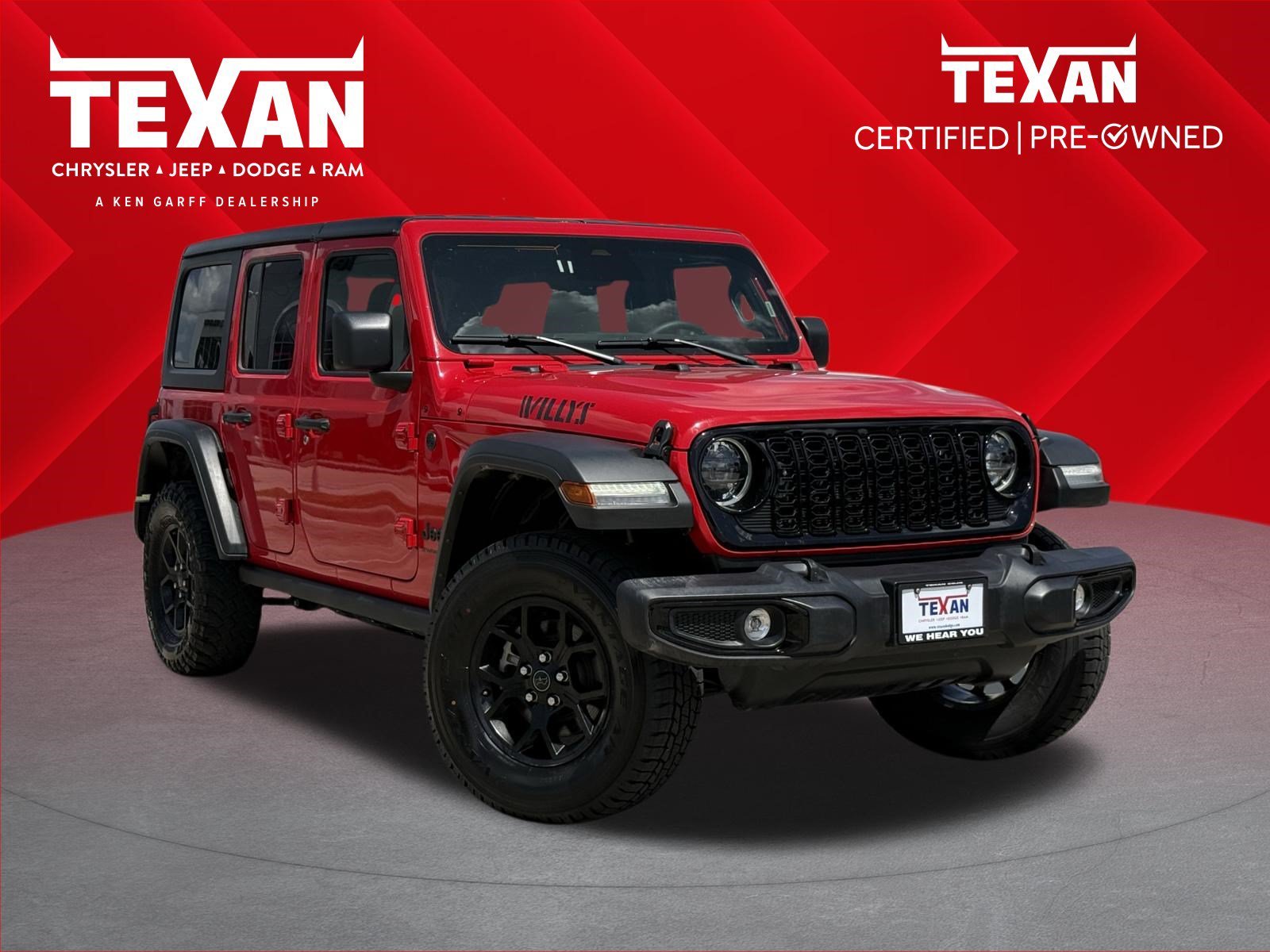 Used 2025 Firecracker Red Clearcoat Jeep Willys image 1