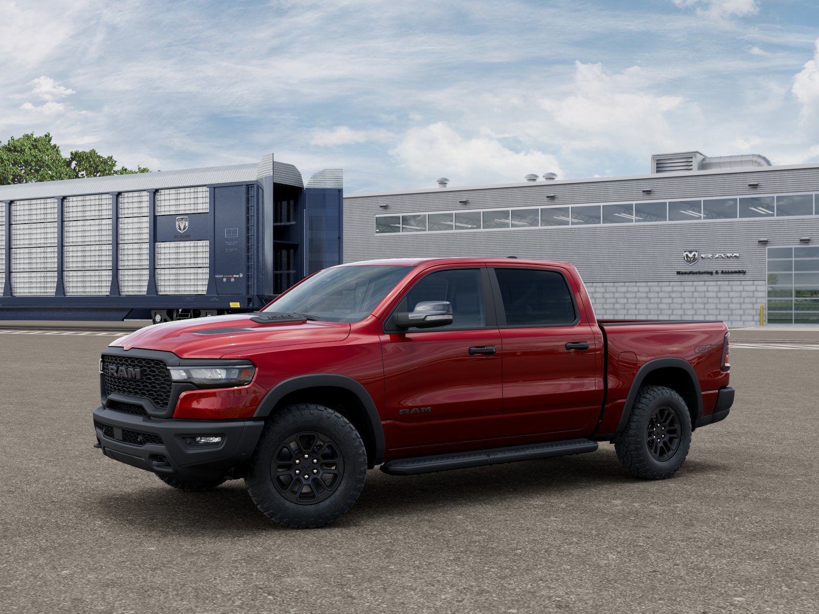 New 2027 Molten Red Pearl-Coat Exterior Paint RAM 4WD CREW 5