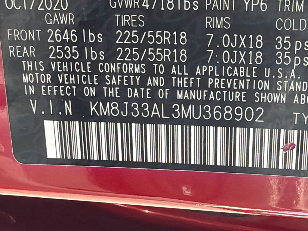 Used 2021 Red Hyundai Limited image 33