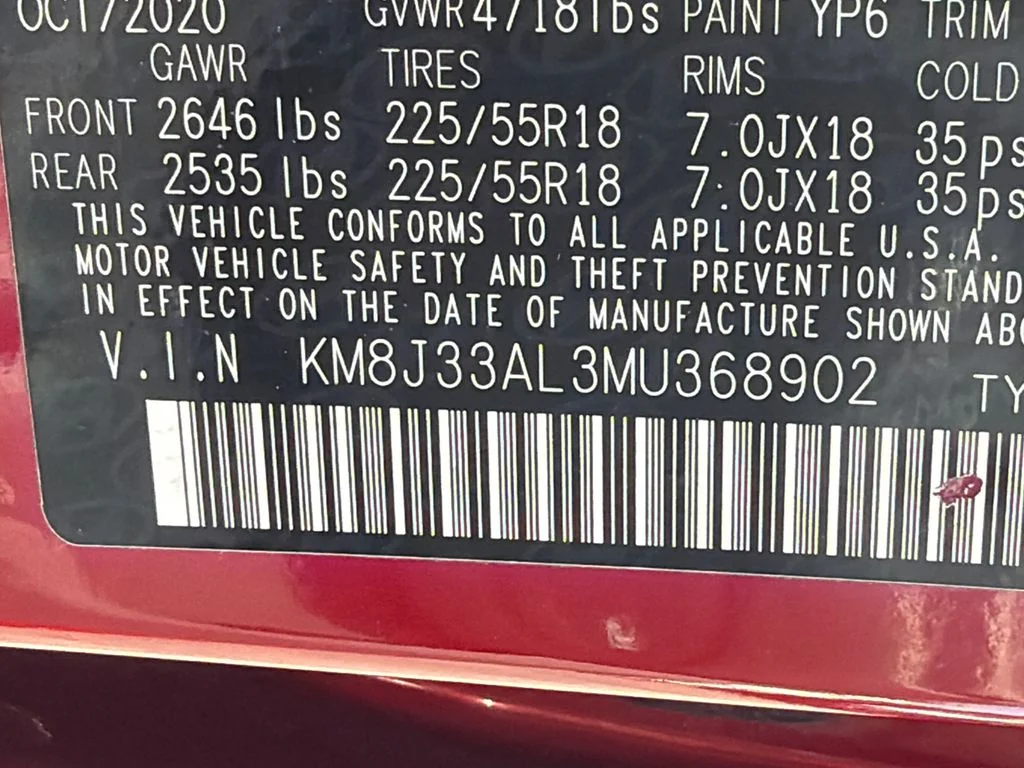 Used 2021 Red Hyundai Limited image 33