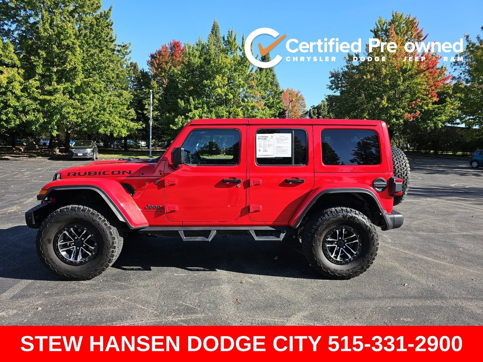 Certified Used 2024 Firecracker Red Clearcoat Jeep Rubicon X image 1