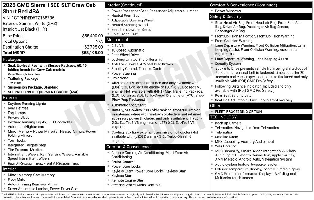 Used 2026 White GMC SLT image 4