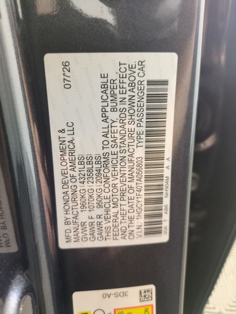 New 2026 Meteorite Gray Metallic Honda SE image 29