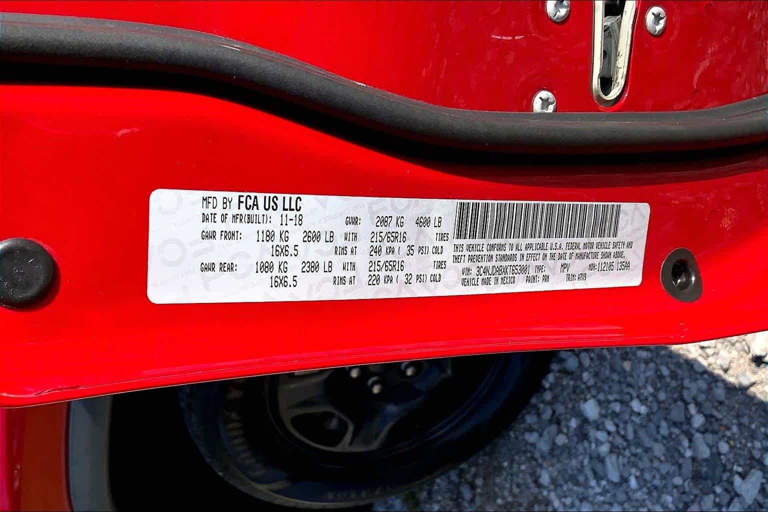 Used 2019 Redline Pearlcoat Jeep Sport image 33