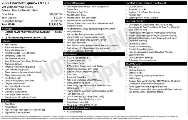 Used 2022 Silver Ice Metallic Chevrolet LS image 5