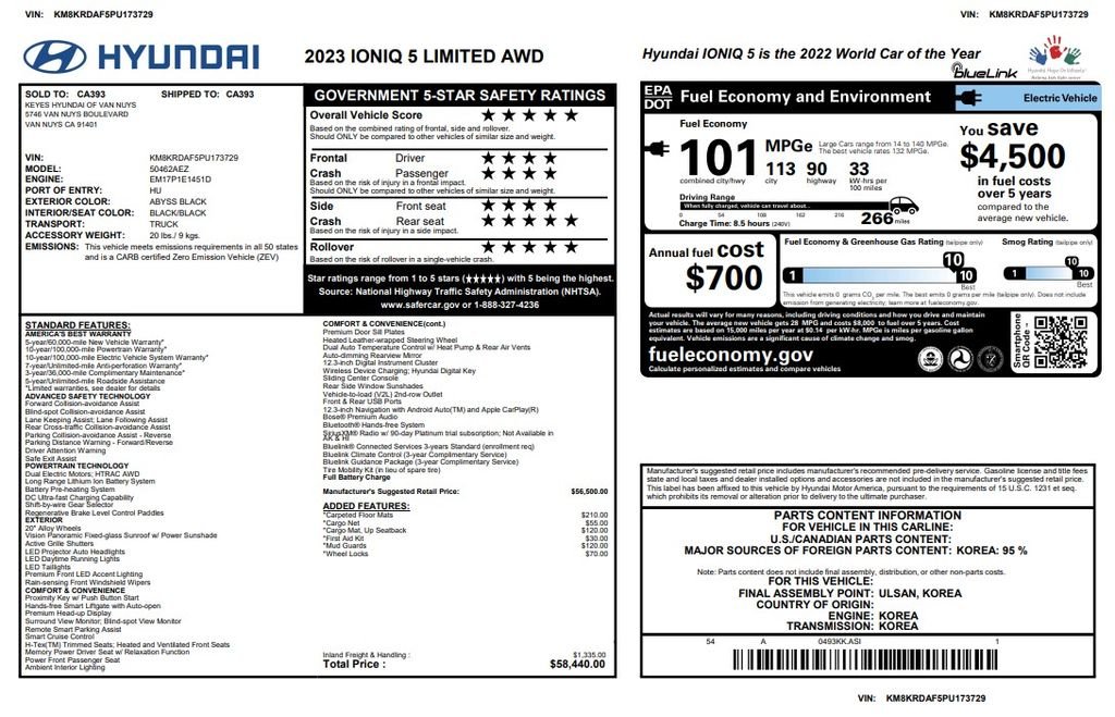 Used 2023 Hyundai IONIQ 5 Limited with VIN KM8KRDAF5PU173729 for sale in Phoenix, AZ