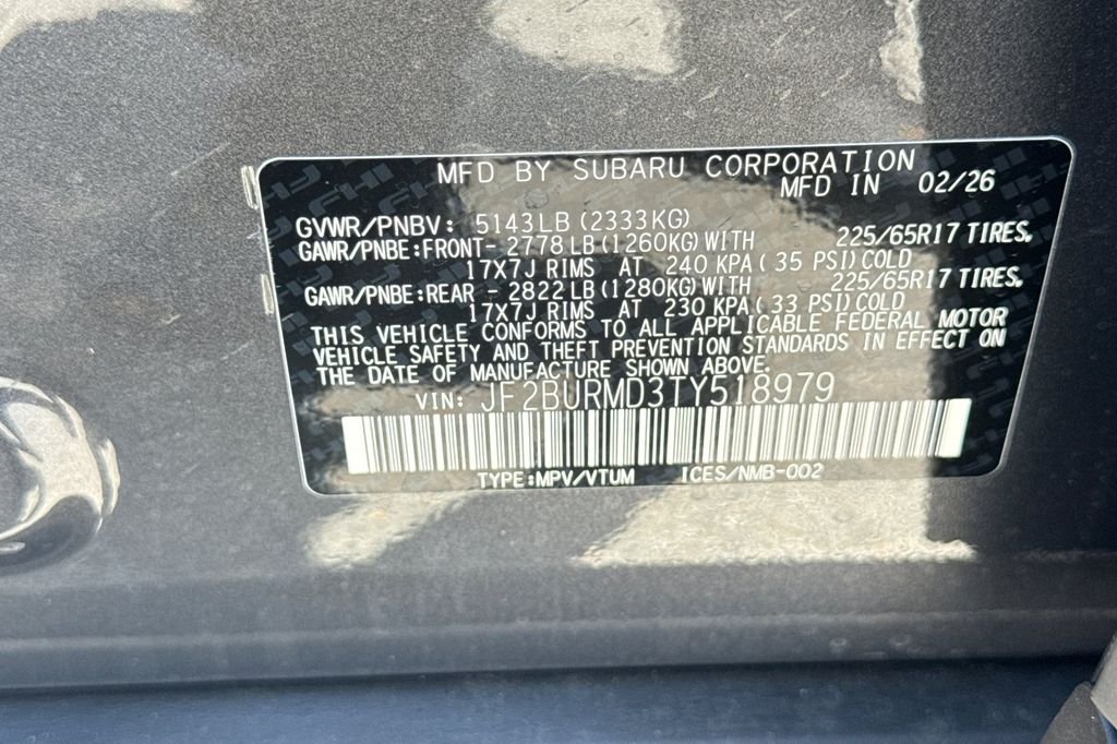 New 2026 MAGNETITE GRAY METALLIC Subaru Wilderness image 38