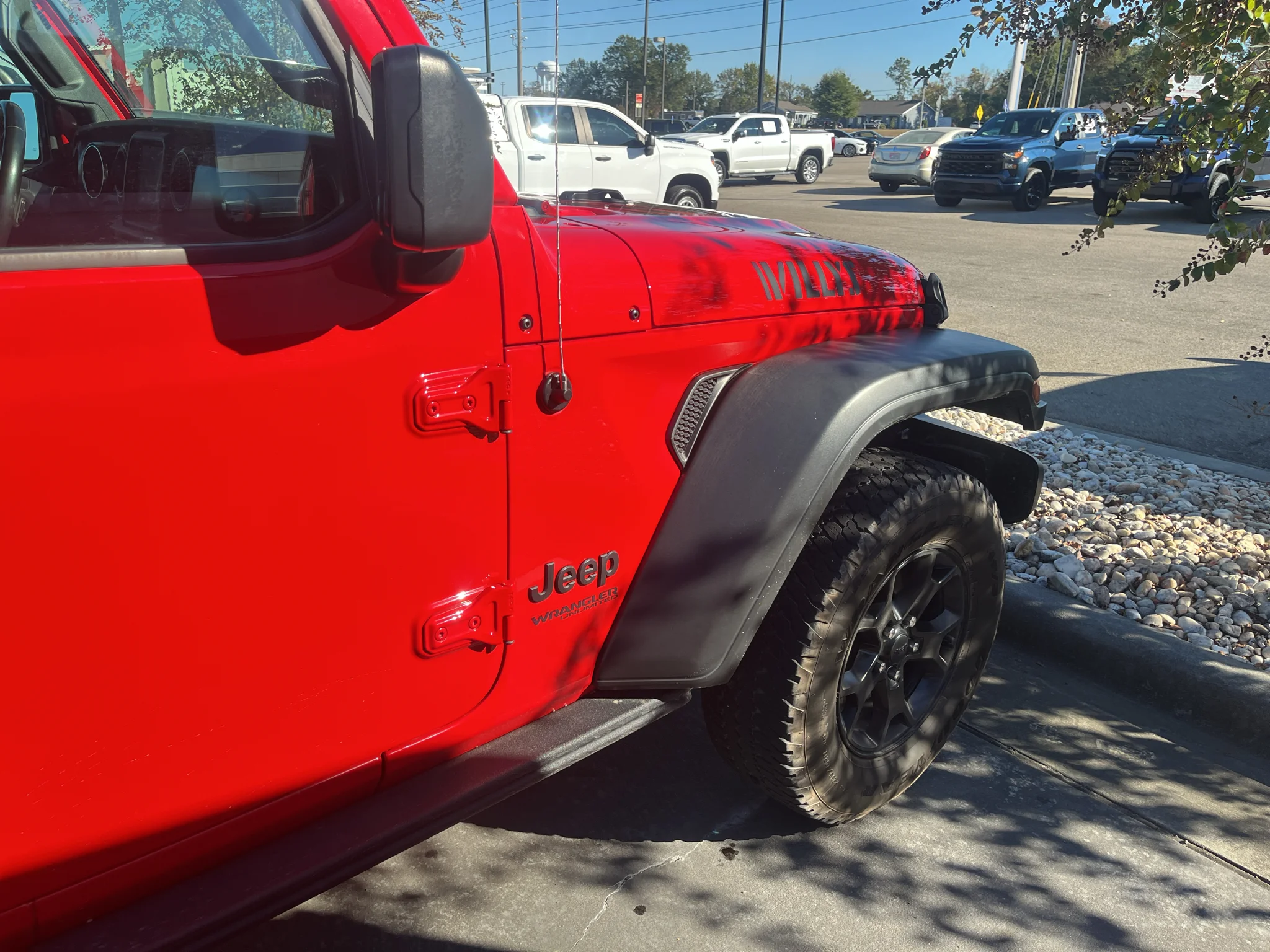 Used 2021 Firecracker Red Clearcoat Jeep Unlimited Willys image 3
