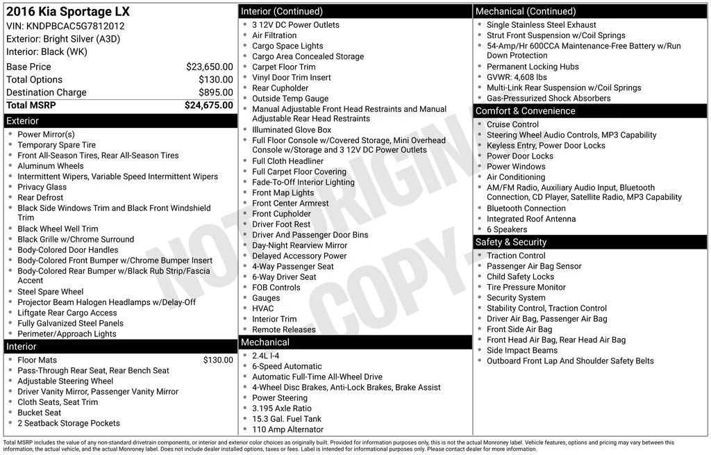 Used 2016 Silver Kia LX image 6