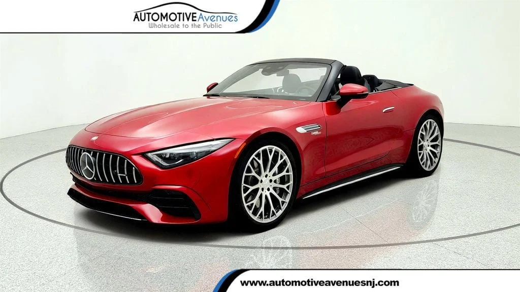 Used 2025 MANUFAKTUR Patagonia Red Metallic Mercedes-Benz AMG® SL 43 Roadster, Performance Trim Line w/ Burmester Audio image 1