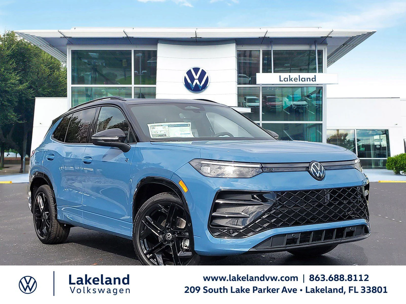 New 2026 Monterey Blue W/Deep Black Roof Volkswagen 2.0T SE R-Line Black image 1