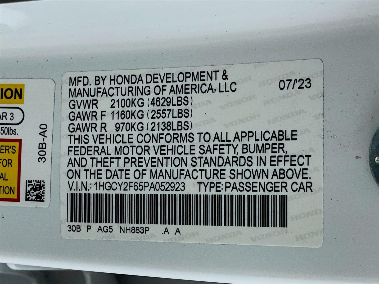 Used 2023 Platinum White Pearl Honda EX-L image 34