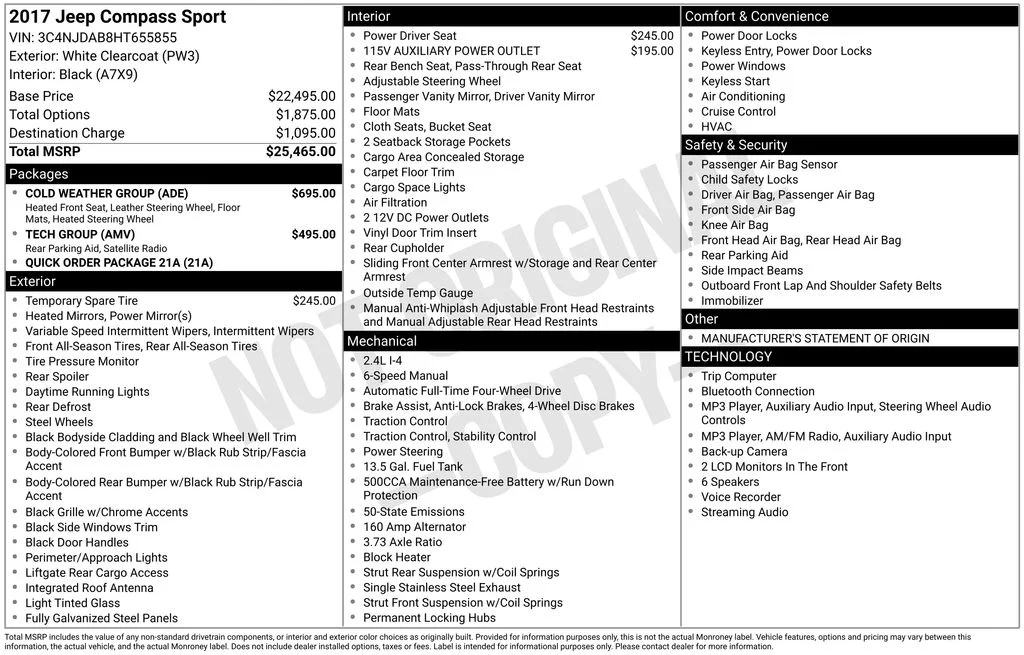 Used 2017 White Jeep Sport image 37