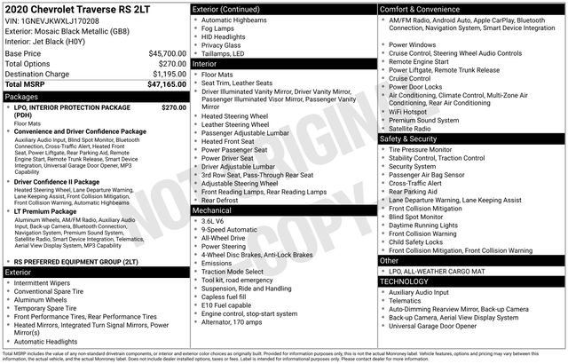 Used 2020 Black Metallic Chevrolet RS image 31