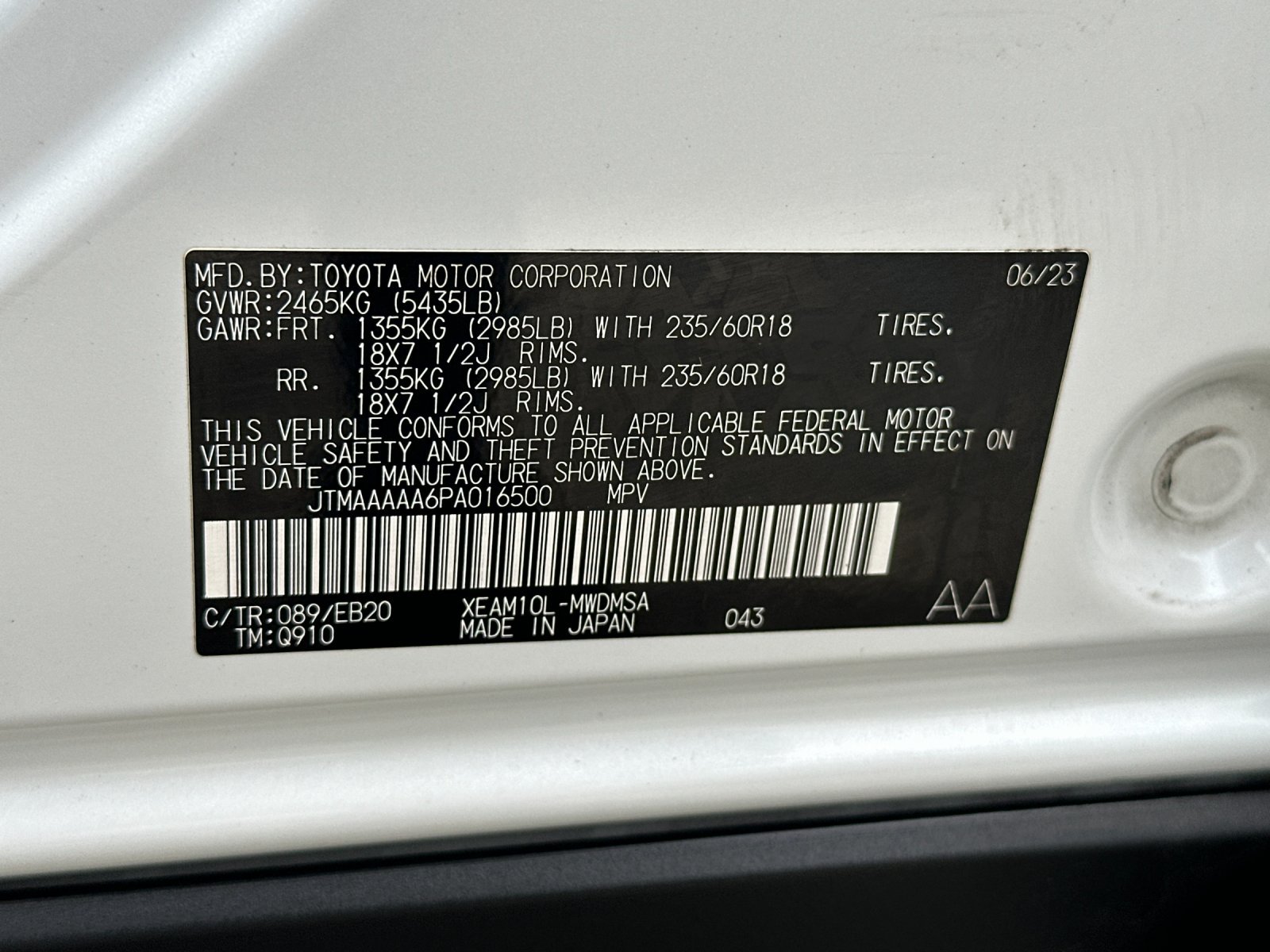 Used 2023 Pearl Toyota XLE 4D Sport Utility image 35