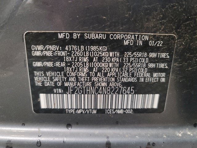 Used 2022 Gray Metallic Subaru Limited image 18