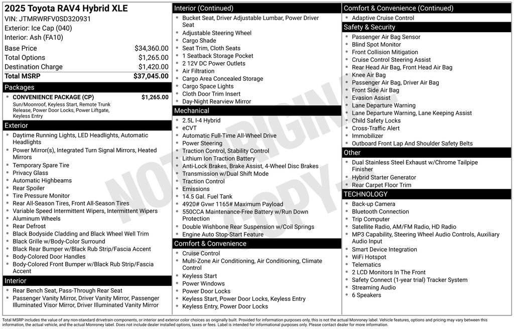 Certified Used 2025 White Toyota XLE image 2
